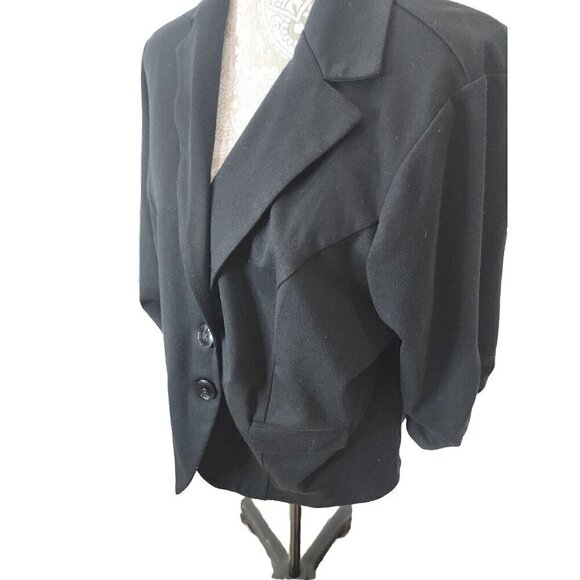 Torrid Blazer Black 3/4 Ruched Sleeves Single Breasted 2 Button Women's 2X - Picture 2 of 8